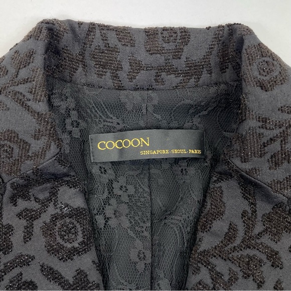 Cocoon Italy Lace Embellished Jacket Black Size 6 - Picture 8 of 14